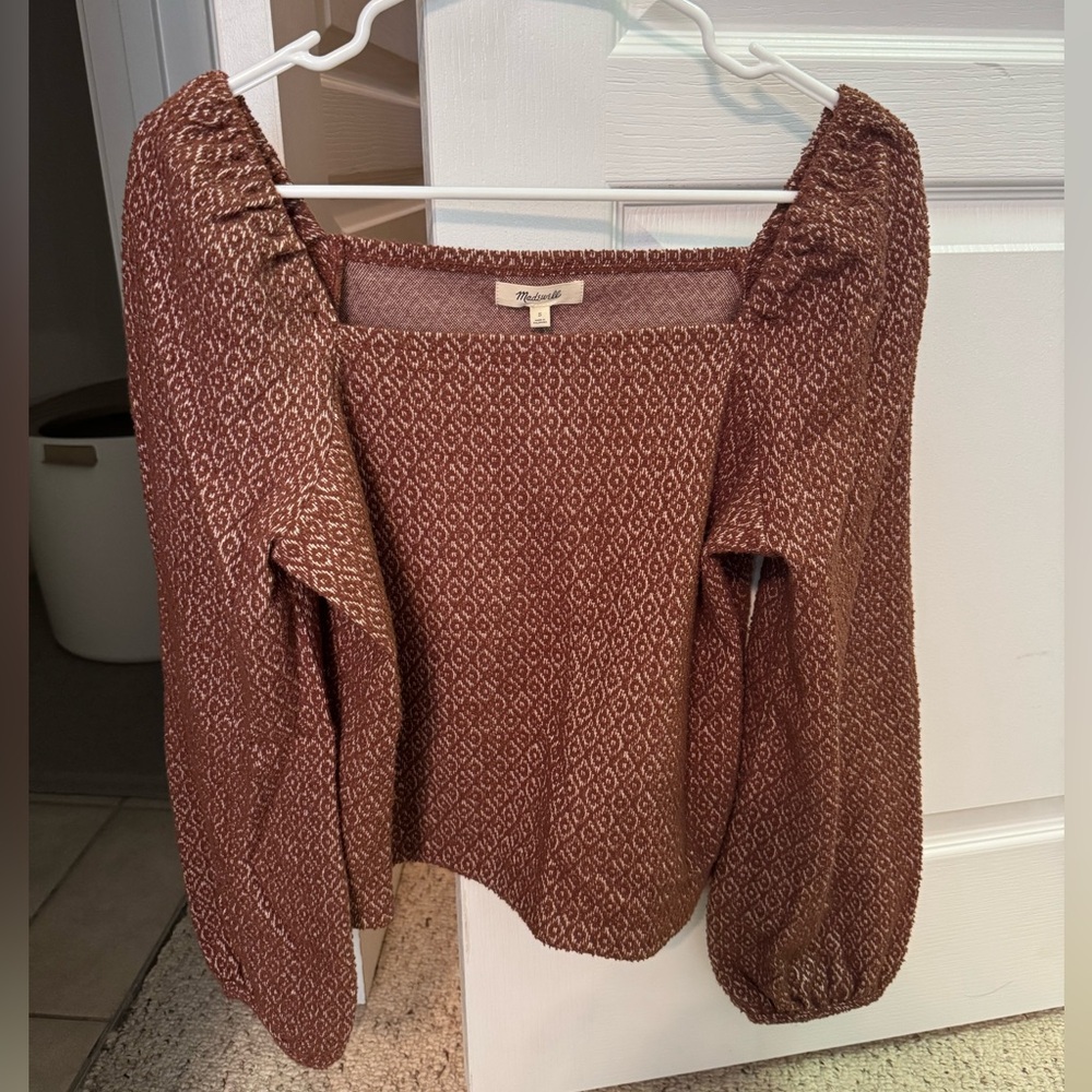 Madewell Jacquard Puff-Sleeve Top